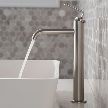 DANIEL KRAUS Kraus KVF-1220SFS-2PK Novis Single Handle Vessel Bathroom Sink Faucet with Pop-Up Drain; Spot Free Stainless Steel - Pack of 2 KVF-1220SFS-2PK